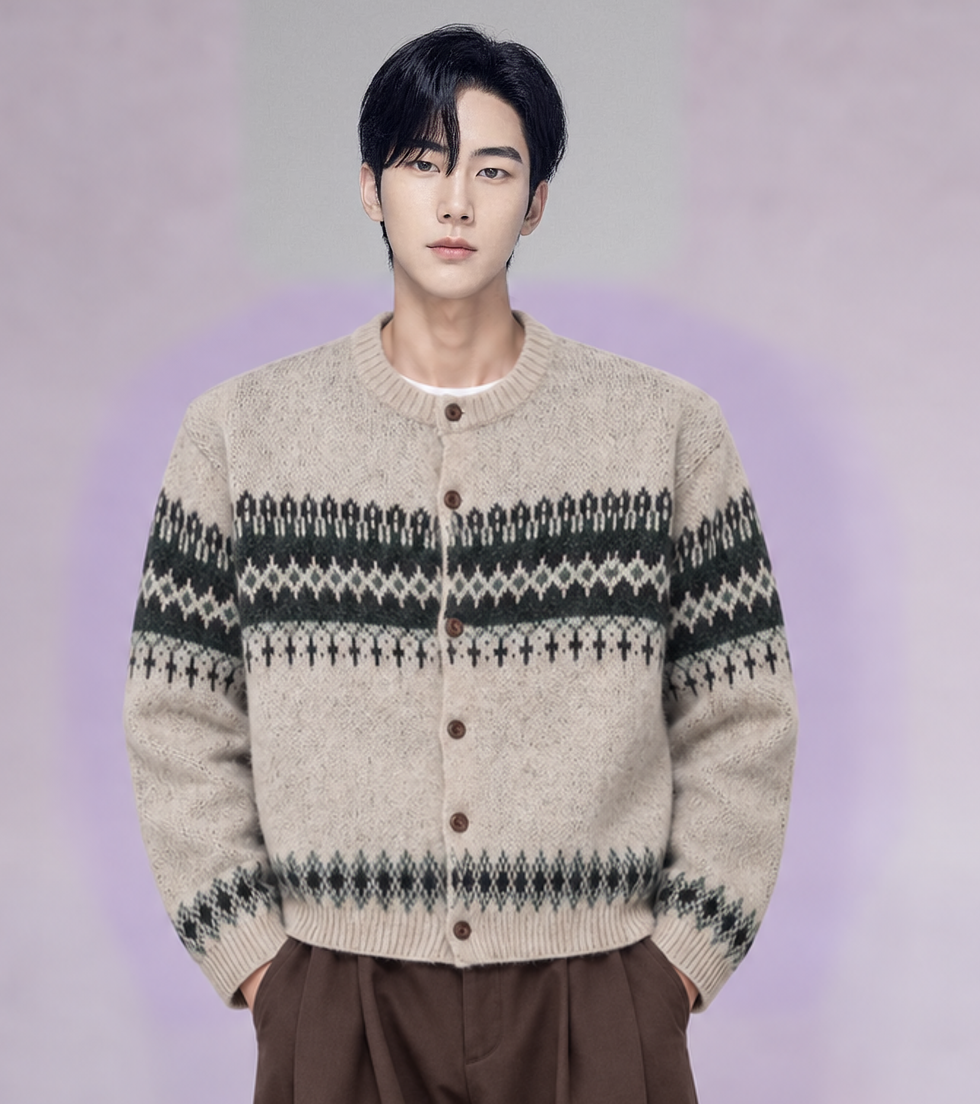 에끌라 크롭 노르딕 가디건